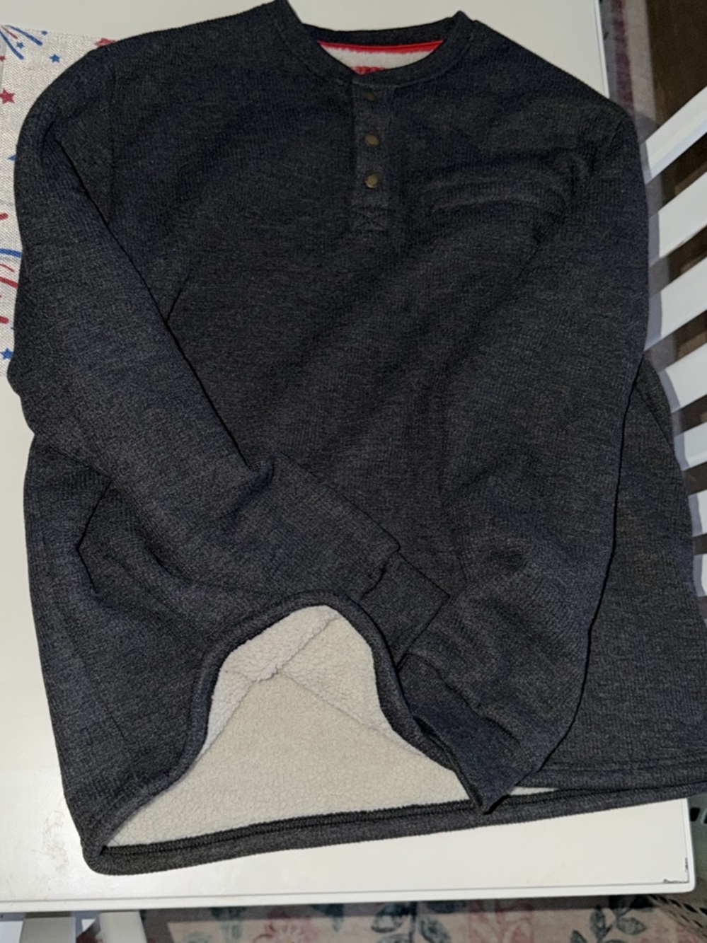 Dark Gray coleman Pullover with Sherpa Lining